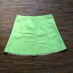J.Crew Miniskirt Chartreuse Yellow Green Geometric